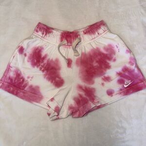 Nike Women's Pink and White Athletic Shorts